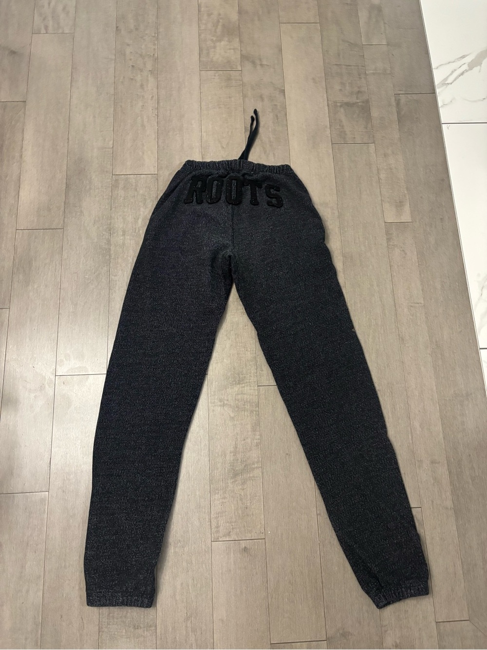 Roots Black Speckled Drawstring Joggers for Women - Picture 10 of 11